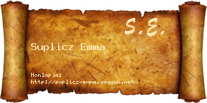Suplicz Emma névjegykártya