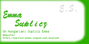 emma suplicz business card